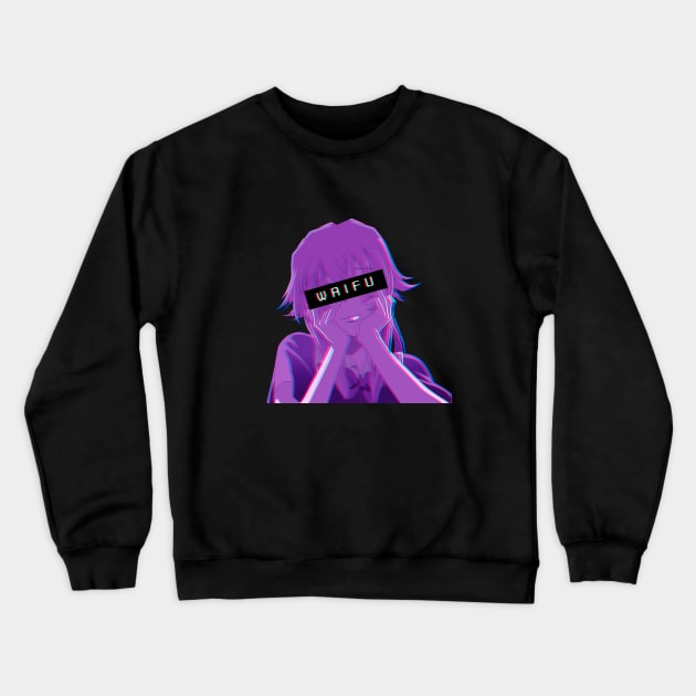 WAIFU Yuno Gasai Future Diaries Mirai Nikki Crewneck Sweatshirt by Aniprint